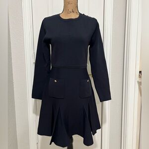 SOLD❌❌❌NWT Zara Navy Long Sleeve Dress with Pocket Details